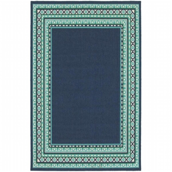 Sphinx By Oriental Weavers Oriental Weavers Meridian 9650B 8 and apos; Round Round - Navy/ Green-Polypropylene M9650B240RDST - main